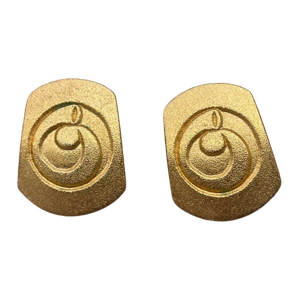 Vintage Gabriel Textured Earrings Gold Tone